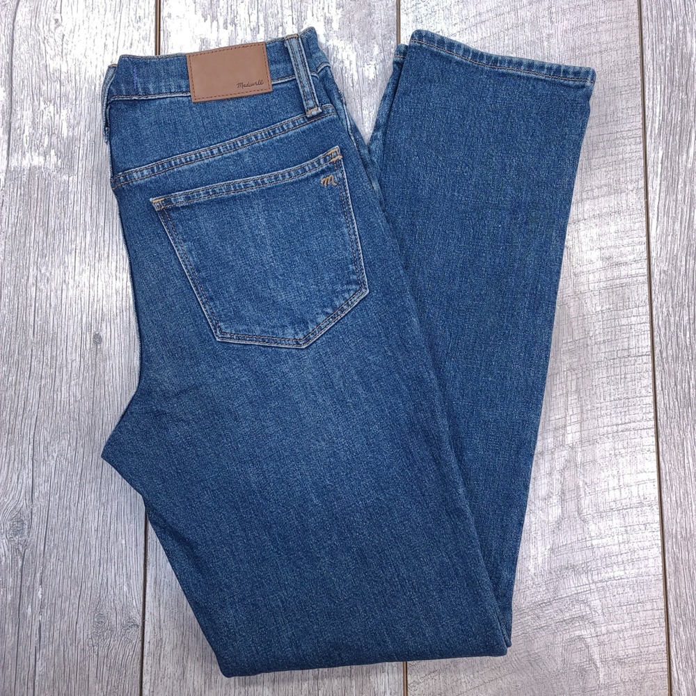 Madewell The Slim Boyjean Women 25x30 Blue Medium Wash Straight Leg Denim Jeans